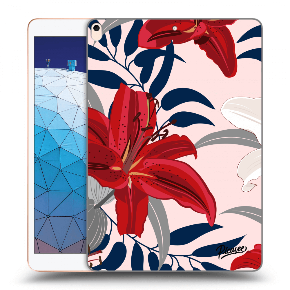 Picasee Schwarze Silikonhülle für Apple iPad Air 10.5" 2019 (3.gen) - Red Lily