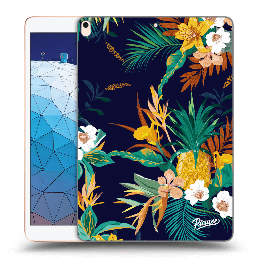 Picasee Schwarze Silikonhülle für Apple iPad Air 10.5" 2019 (3.gen) - Pineapple Color