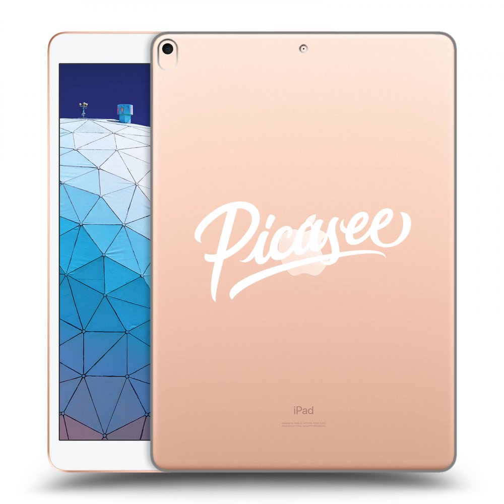 Picasee transparente Silikonhülle für Apple iPad Air 10.5" 2019 (3.gen) - Picasee - old logo - white