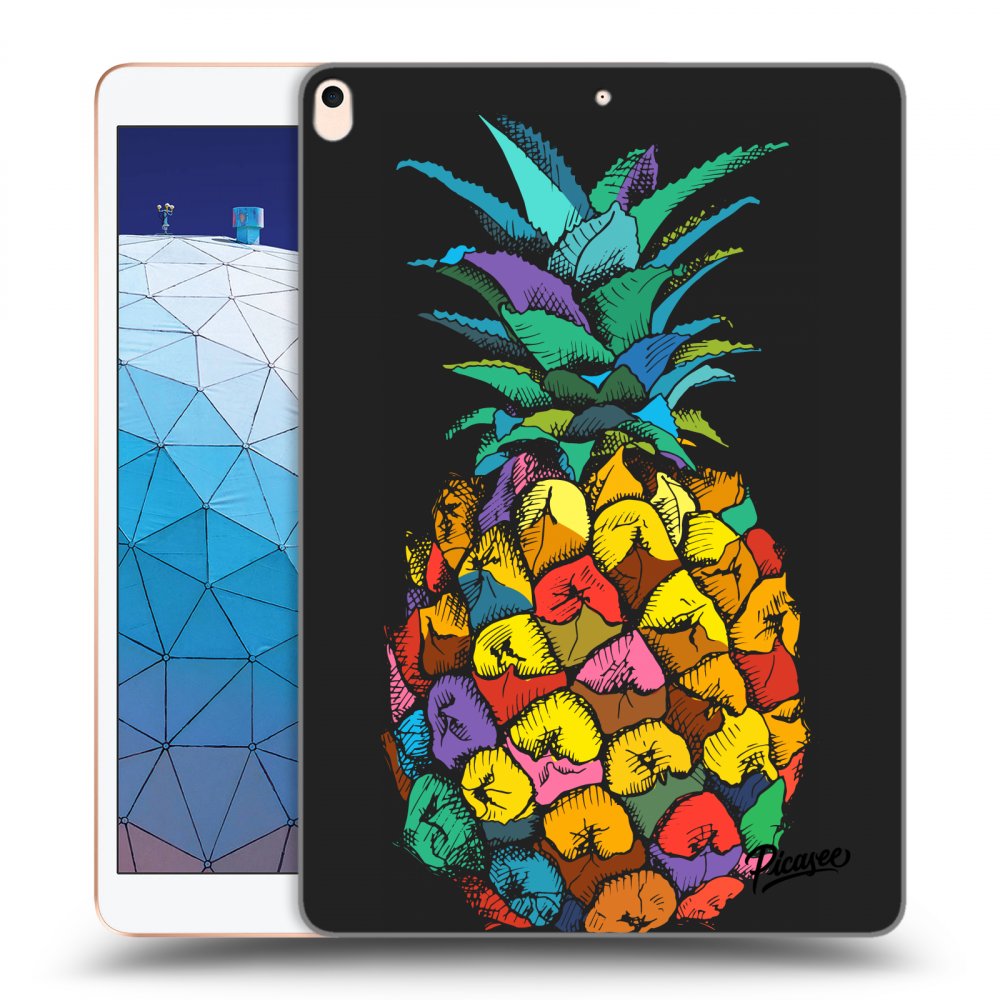 Picasee Schwarze Silikonhülle für Apple iPad Air 10.5" 2019 (3.gen) - Pineapple