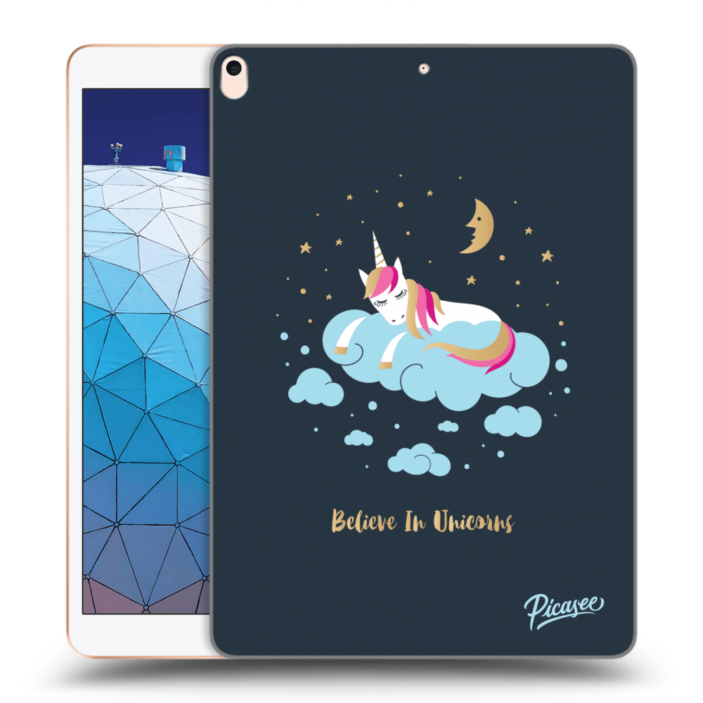 Picasee Schwarze Silikonhülle für Apple iPad Air 10.5" 2019 (3.gen) - Believe In Unicorns