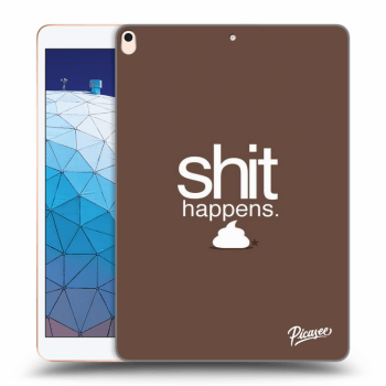 Picasee Schwarze Silikonhülle für Apple iPad Air 10.5" 2019 (3.gen) - Shit happens