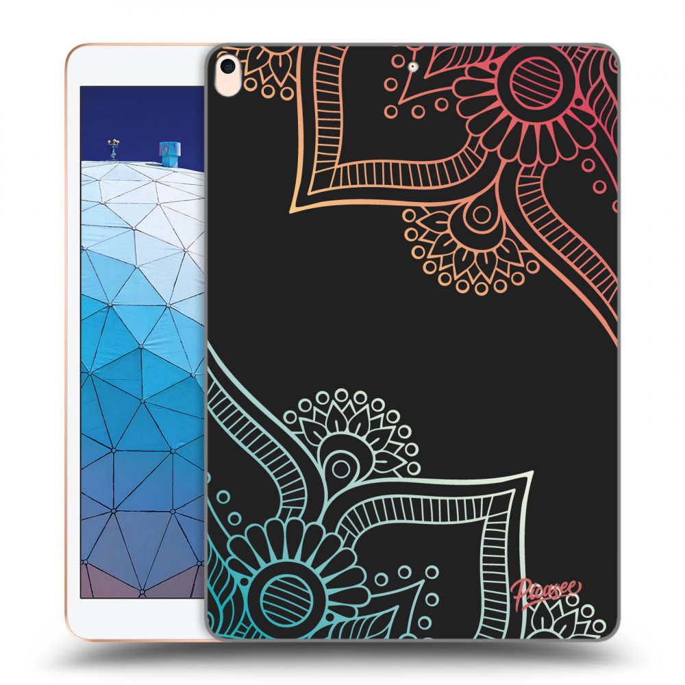 Picasee Schwarze Silikonhülle für Apple iPad Air 10.5" 2019 (3.gen) - Flowers pattern