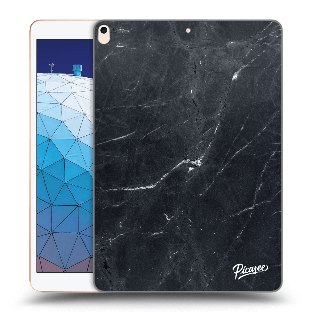 Picasee Schwarze Silikonhülle für Apple iPad Air 10.5" 2019 (3.gen) - Black marble
