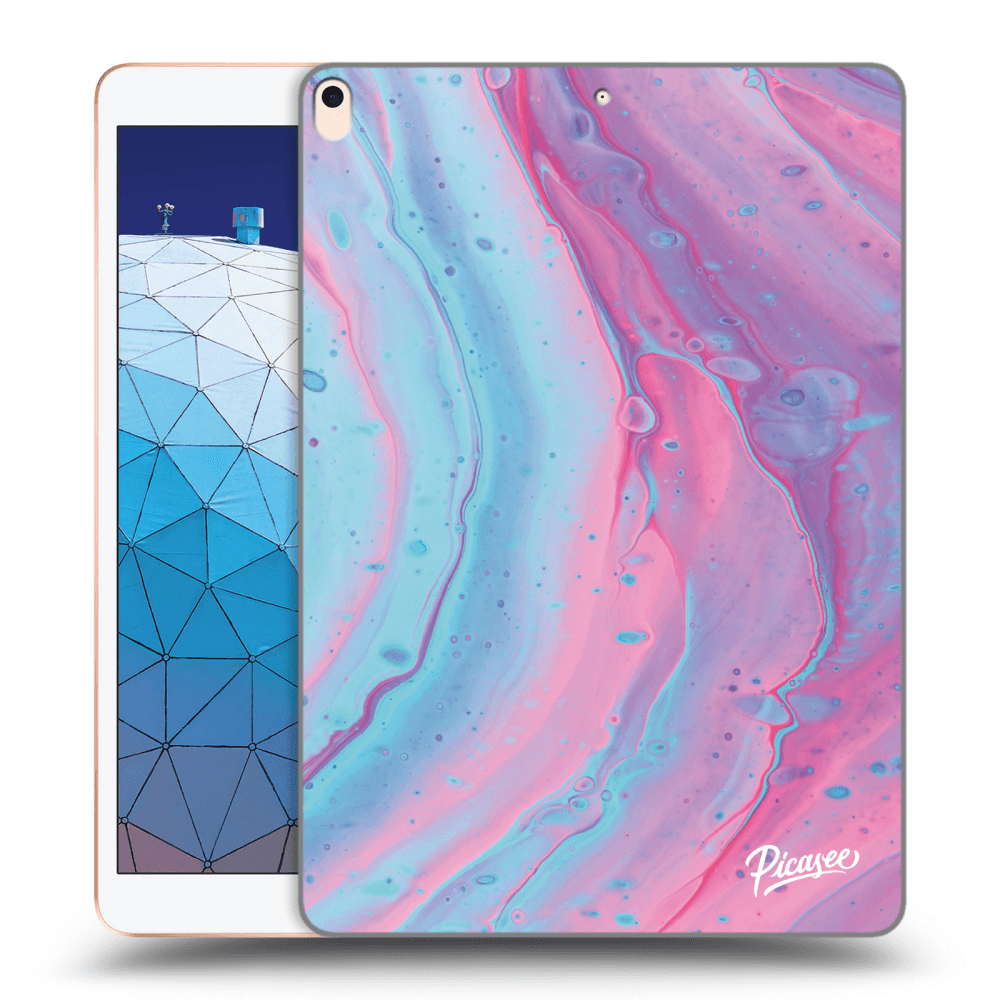 Picasee Schwarze Silikonhülle für Apple iPad Air 10.5" 2019 (3.gen) - Pink liquid