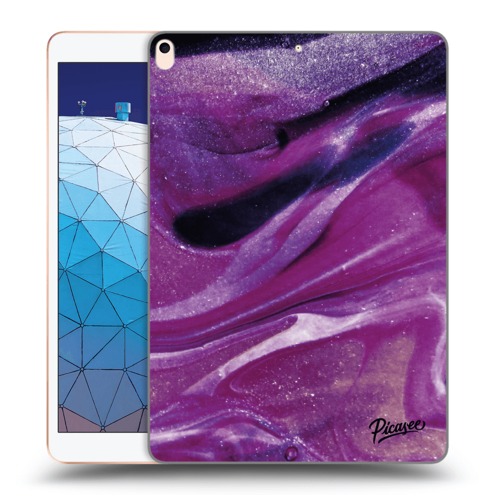 Picasee transparente Silikonhülle für Apple iPad Air 10.5" 2019 (3.gen) - Purple glitter