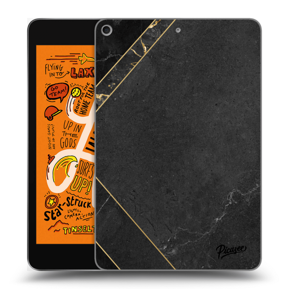 Picasee Schwarze Silikonhülle für Apple iPad mini 2019 (5. gen) - Black tile