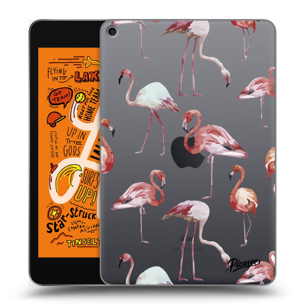 Picasee transparente Silikonhülle für Apple iPad mini 2019 (5. gen) - Flamingos