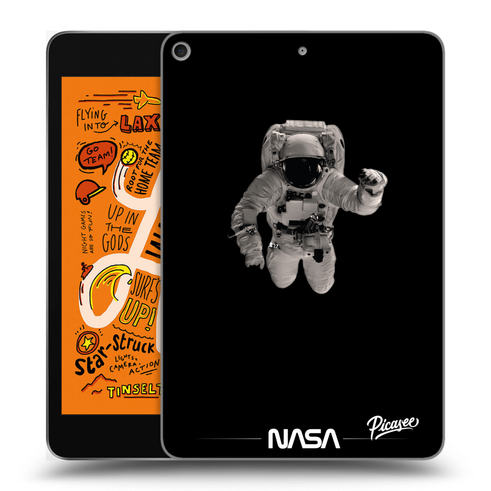 Picasee Schwarze Silikonhülle für Apple iPad mini 2019 (5. gen) - Astronaut Minimal
