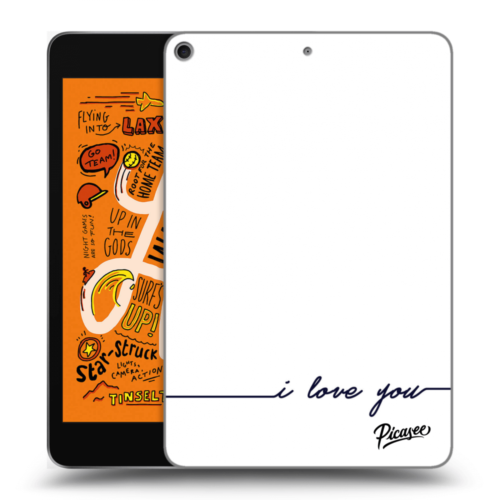 Picasee Schwarze Silikonhülle für Apple iPad mini 2019 (5. gen) - I love you