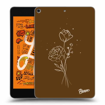 Picasee Schwarze Silikonhülle für Apple iPad mini 2019 (5. gen) - Brown flowers