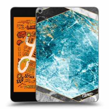 Picasee transparente Silikonhülle für Apple iPad mini 2019 (5. gen) - Blue geometry