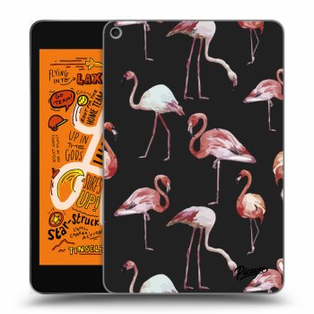 Picasee Schwarze Silikonhülle für Apple iPad mini 2019 (5. gen) - Flamingos