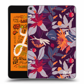 Picasee transparente Silikonhülle für Apple iPad mini 2019 (5. gen) - Purple Leaf