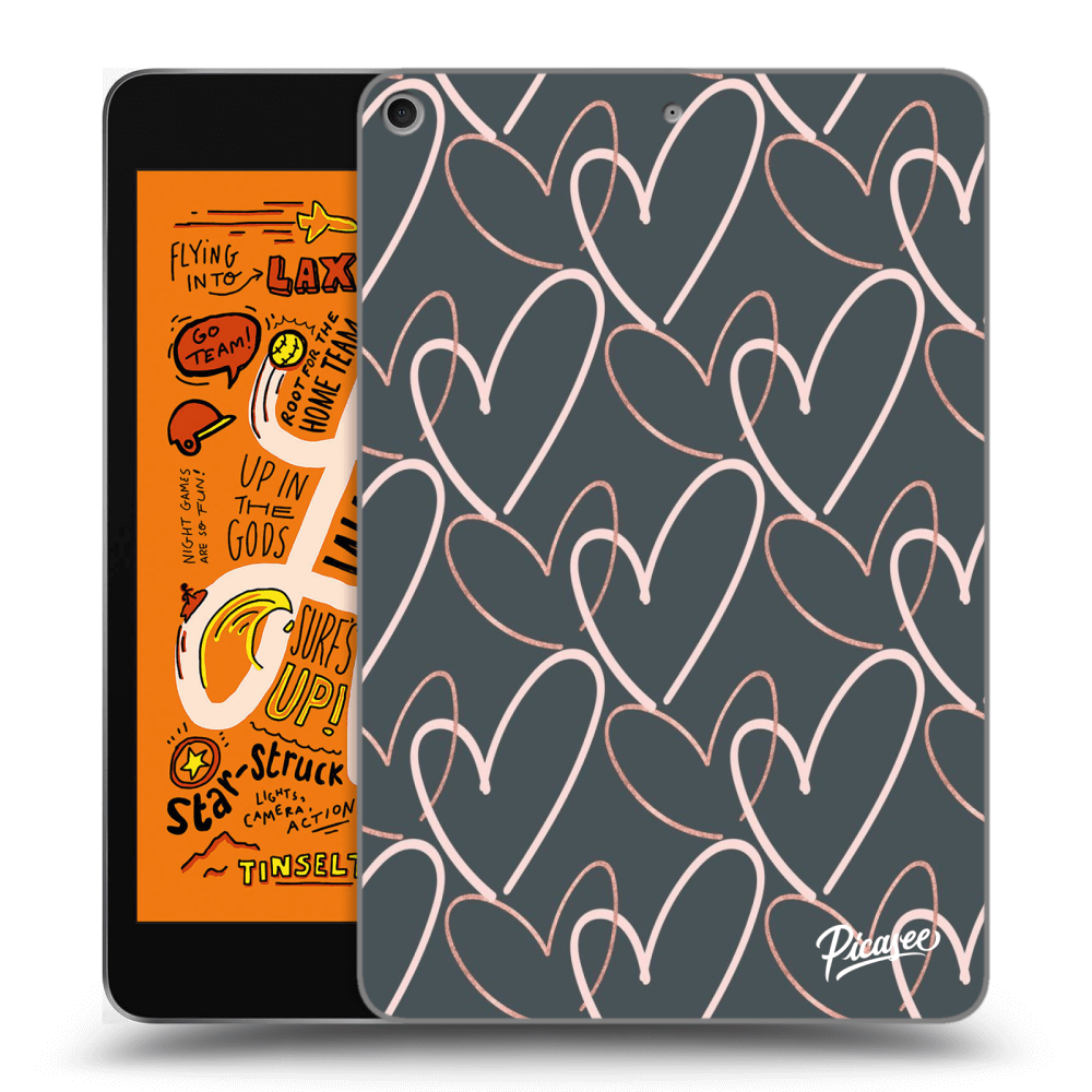 Picasee Schwarze Silikonhülle für Apple iPad mini 2019 (5. gen) - Lots of love