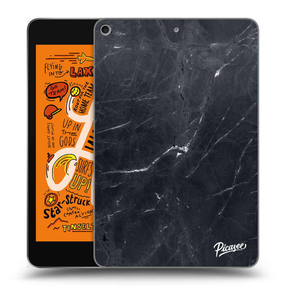 Picasee Schwarze Silikonhülle für Apple iPad mini 2019 (5. gen) - Black marble