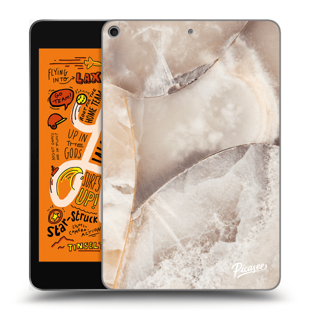 Picasee Schwarze Silikonhülle für Apple iPad mini 2019 (5. gen) - Cream marble