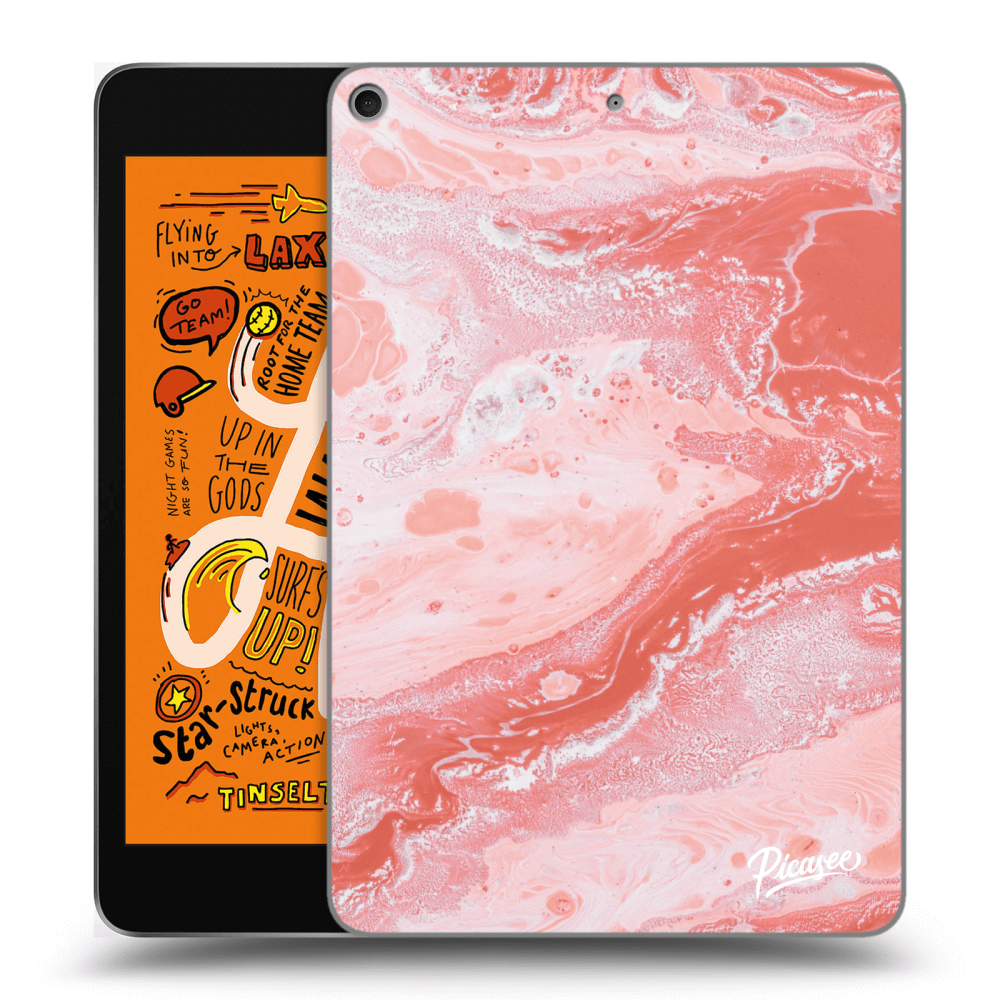 Picasee Schwarze Silikonhülle für Apple iPad mini 2019 (5. gen) - Red liquid