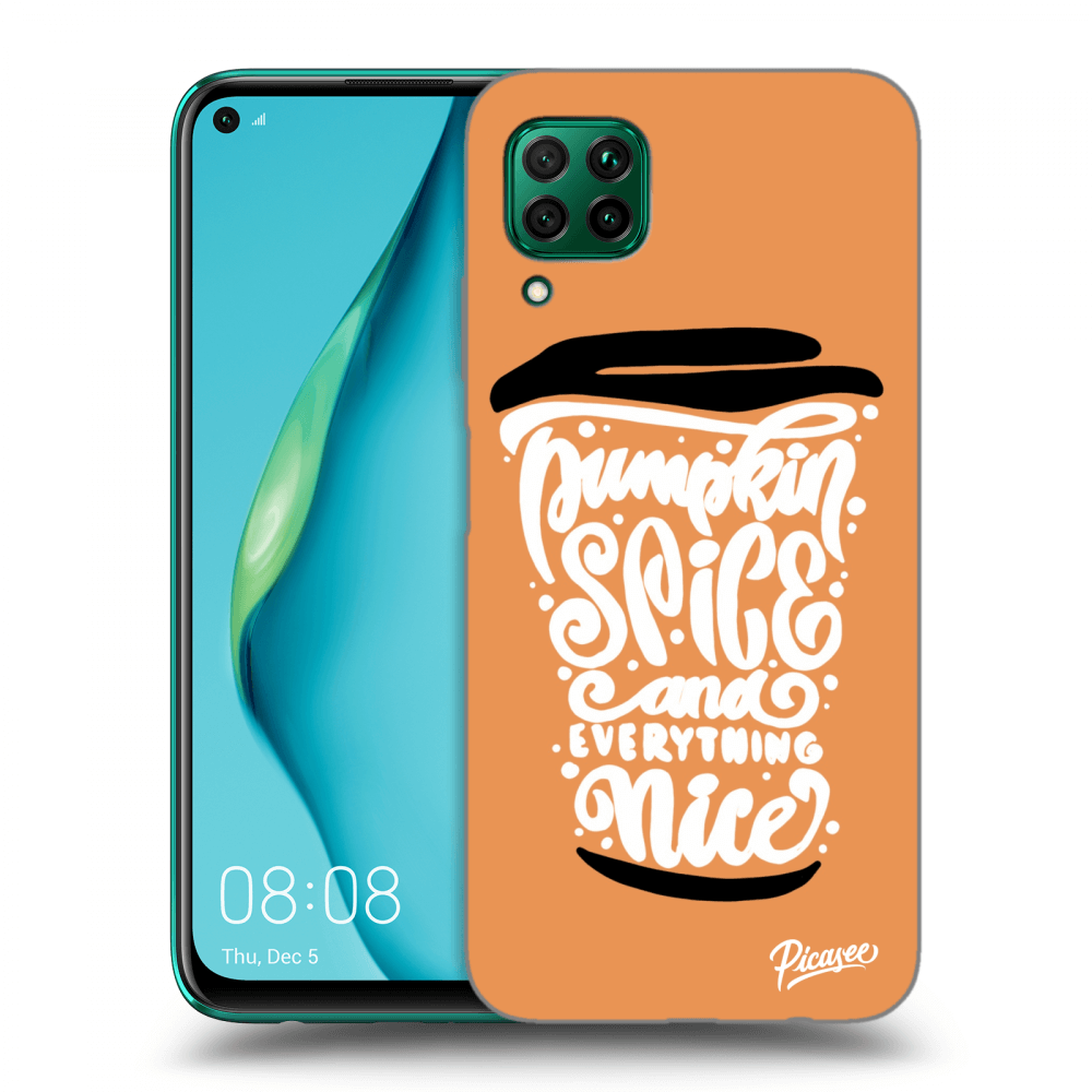 Picasee Huawei P40 Lite Hülle - Transparentes Silikon - Pumpkin coffee