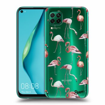 Picasee Huawei P40 Lite Hülle - Transparentes Silikon - Flamingos