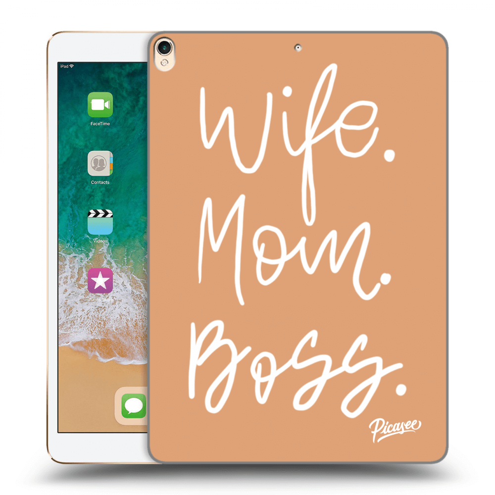 Picasee Schwarze Silikonhülle für Apple iPad Pro 10.5" 2017 (2. gen) - Boss Mama