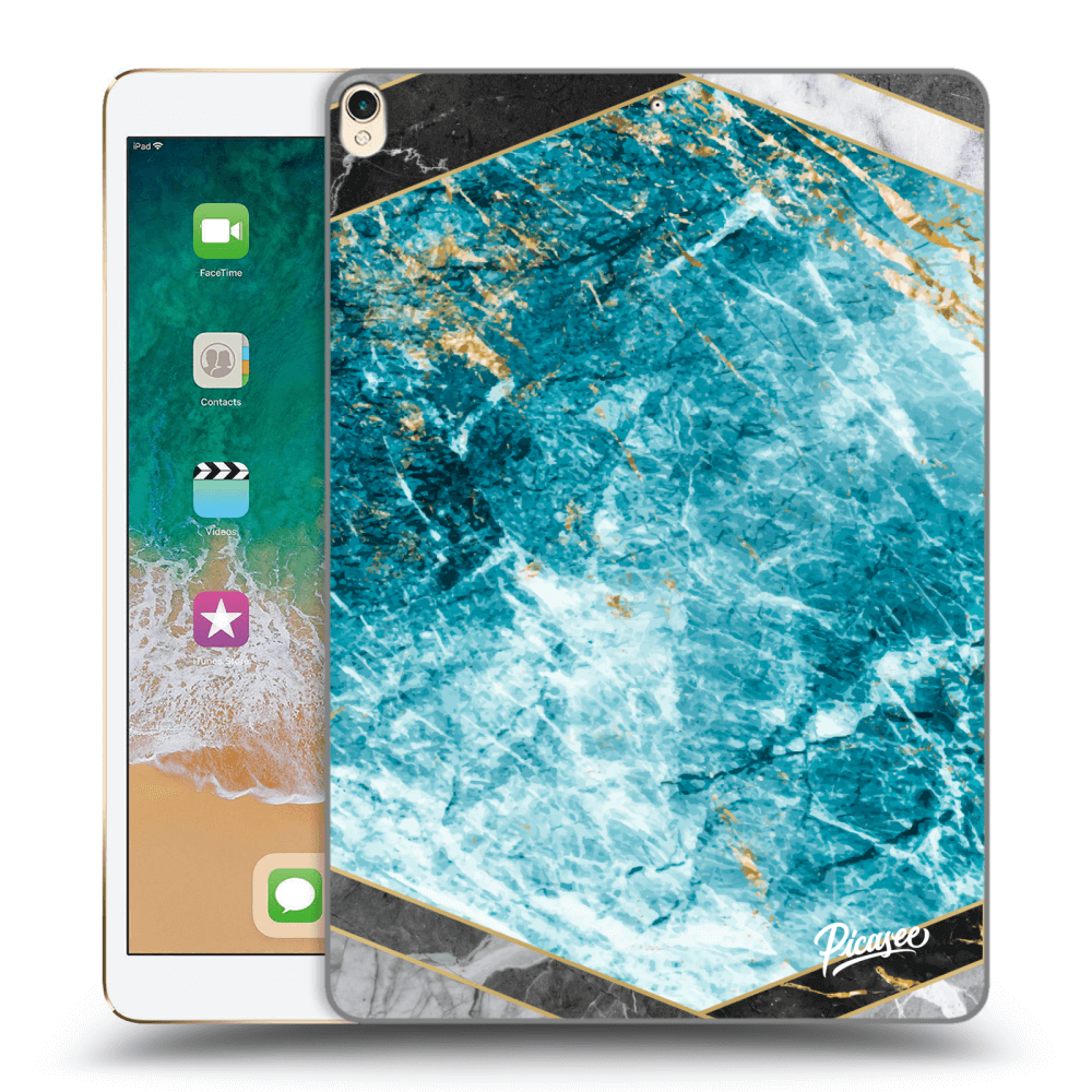 Picasee Schwarze Silikonhülle für Apple iPad Pro 10.5" 2017 (2. gen) - Blue geometry