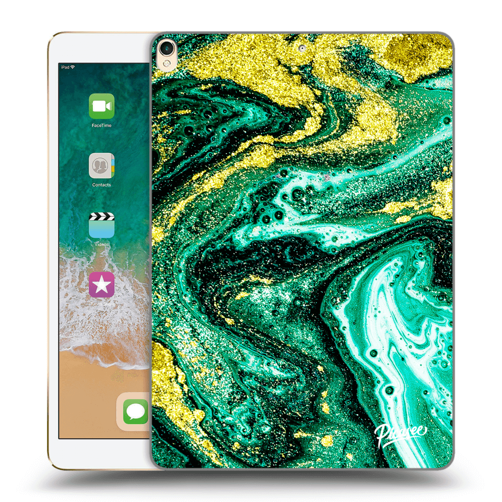 Picasee Schwarze Silikonhülle für Apple iPad Pro 10.5" 2017 (2. gen) - Green Gold