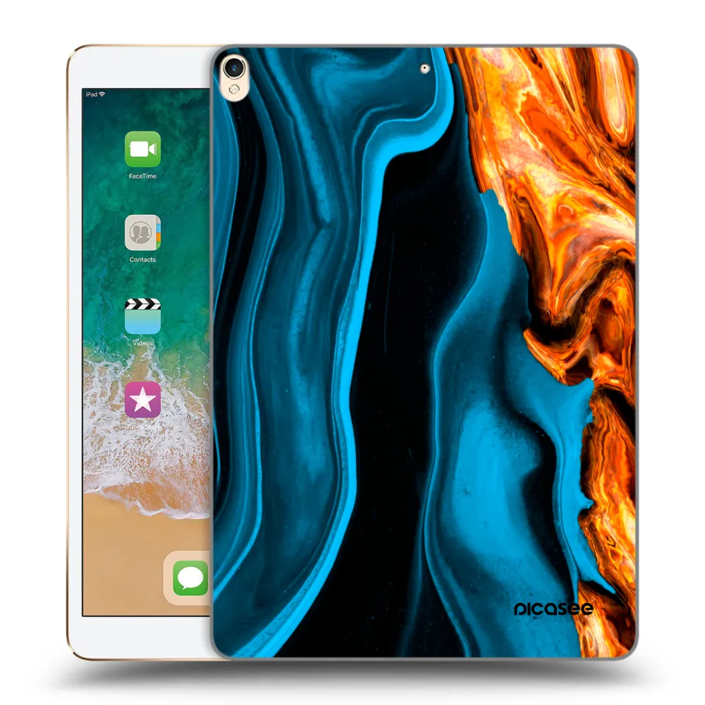 Picasee transparente Silikonhülle für Apple iPad Pro 10.5" 2017 (2. gen) - Gold blue