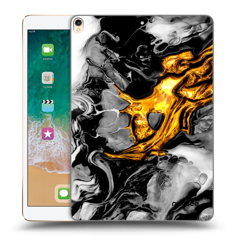 Picasee transparente Silikonhülle für Apple iPad Pro 10.5" 2017 (2. gen) - Black Gold 2
