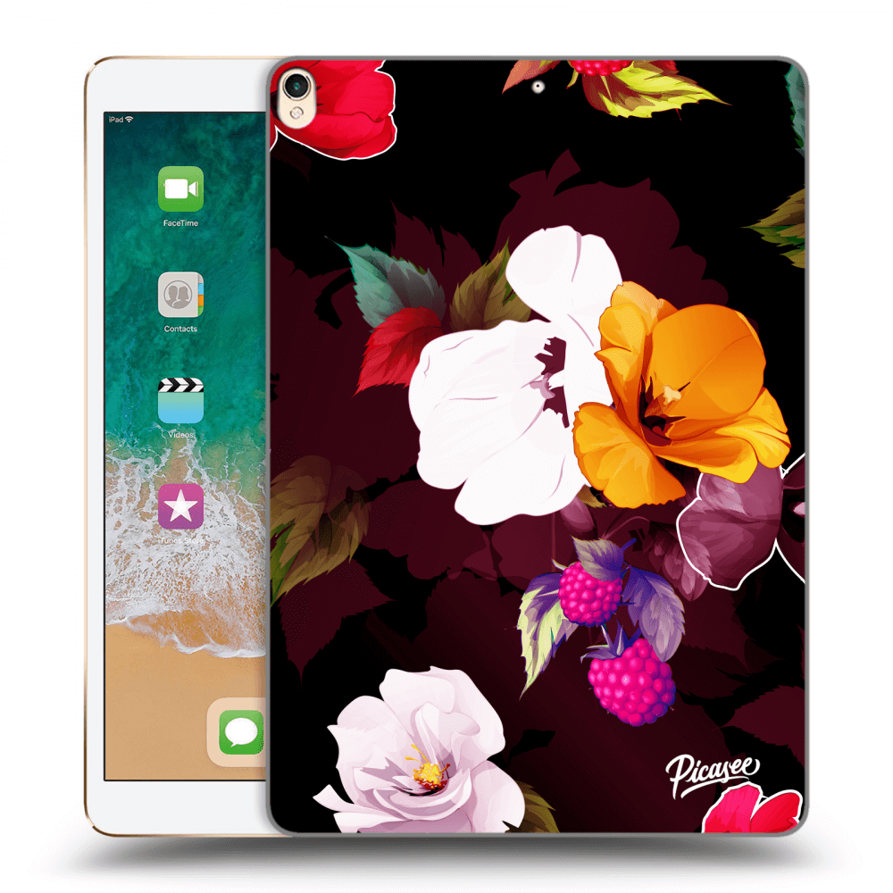 Picasee Schwarze Silikonhülle für Apple iPad Pro 10.5" 2017 (2. gen) - Flowers and Berries