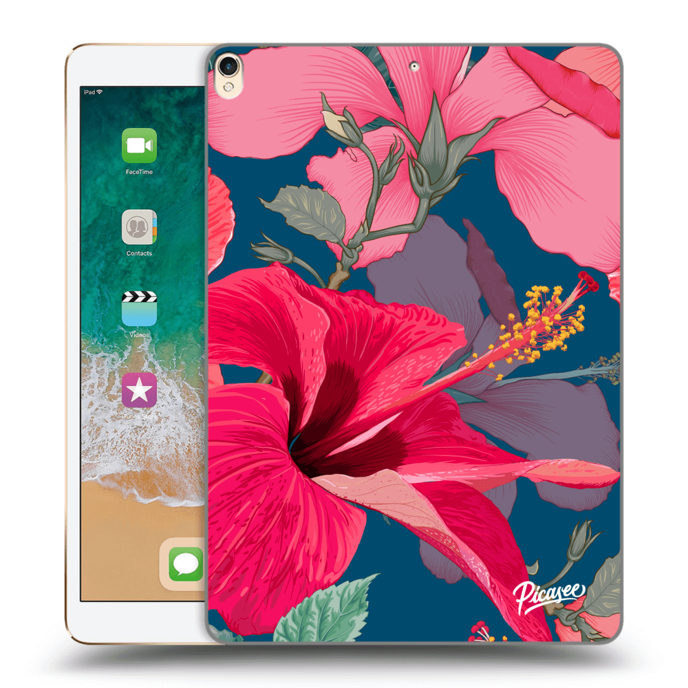 Picasee Schwarze Silikonhülle für Apple iPad Pro 10.5" 2017 (2. gen) - Hibiscus