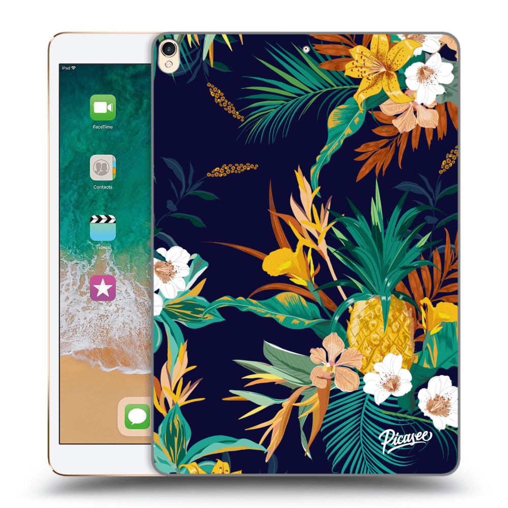 Picasee transparente Silikonhülle für Apple iPad Pro 10.5" 2017 (2. gen) - Pineapple Color