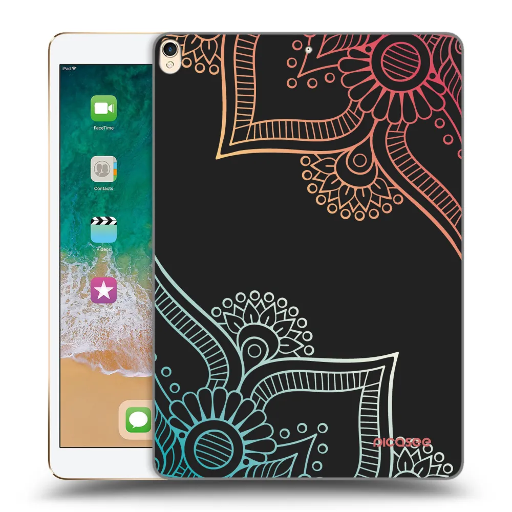 Picasee Schwarze Silikonhülle für Apple iPad Pro 10.5" 2017 (2. gen) - Blumenmuster