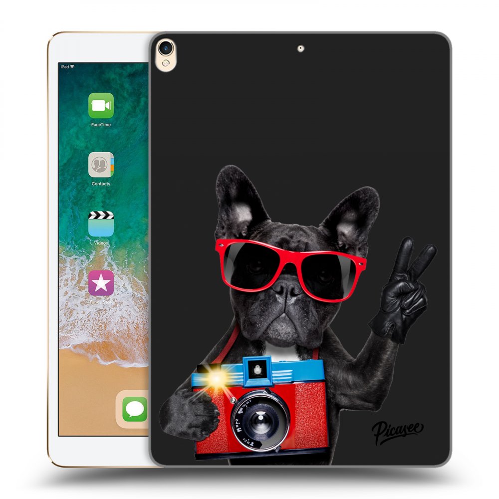 Picasee Schwarze Silikonhülle für Apple iPad Pro 10.5" 2017 (2. gen) - French Bulldog