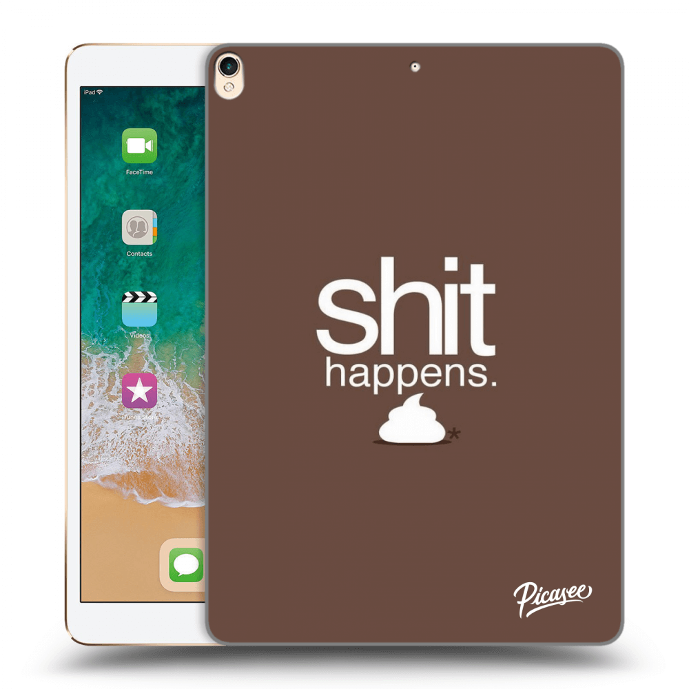 Picasee Schwarze Silikonhülle für Apple iPad Pro 10.5" 2017 (2. gen) - Shit happens