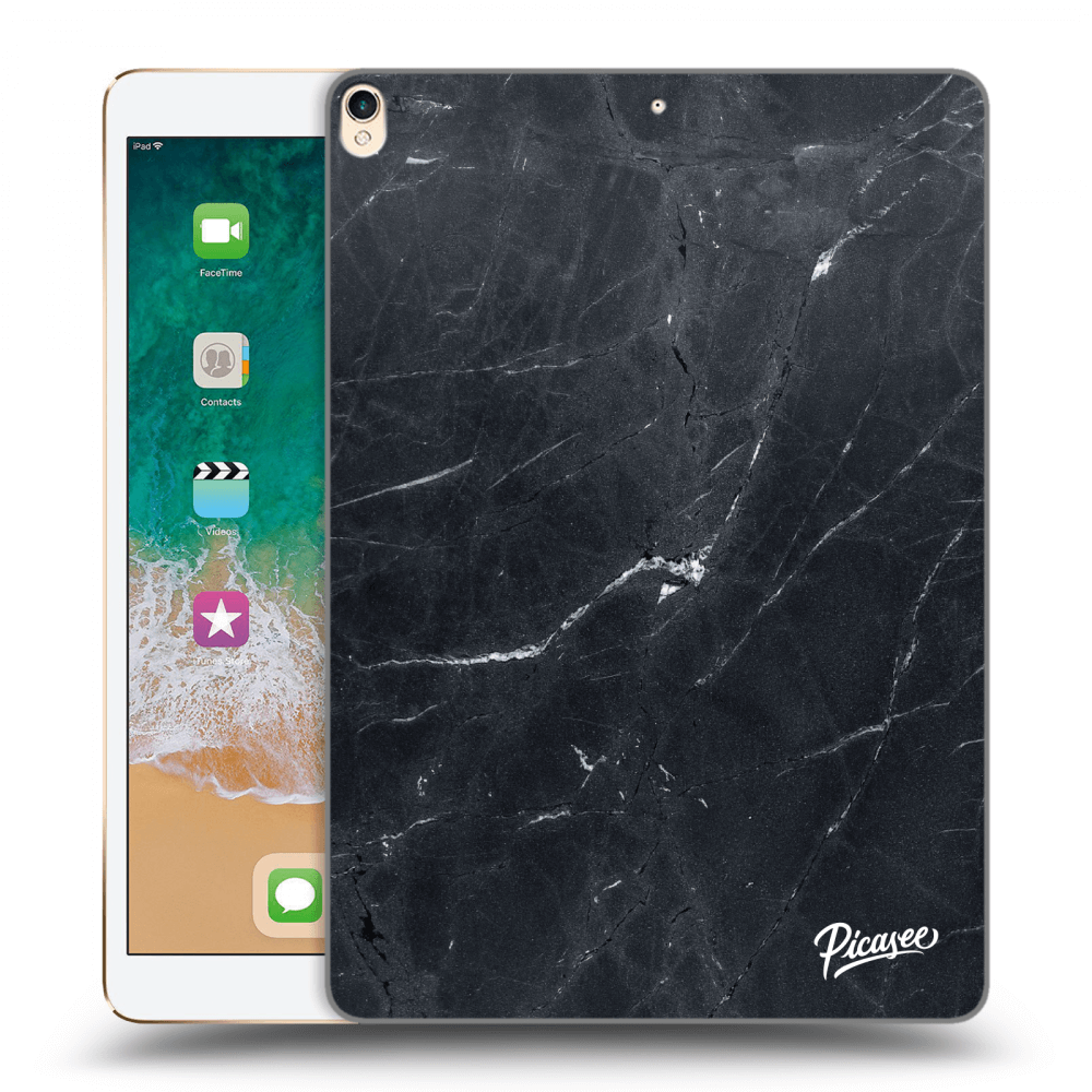 Picasee Schwarze Silikonhülle für Apple iPad Pro 10.5" 2017 (2. gen) - Black marble
