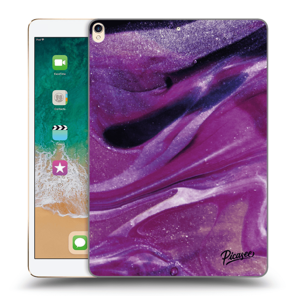 Picasee Schwarze Silikonhülle für Apple iPad Pro 10.5" 2017 (2. gen) - Purple glitter