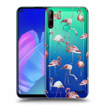 Picasee Huawei P40 Lite E Hülle - Transparentes Silikon - Flamingos