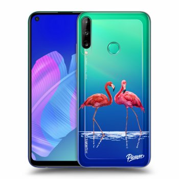 Picasee Huawei P40 Lite E Hülle - Transparentes Silikon - Flamingos couple