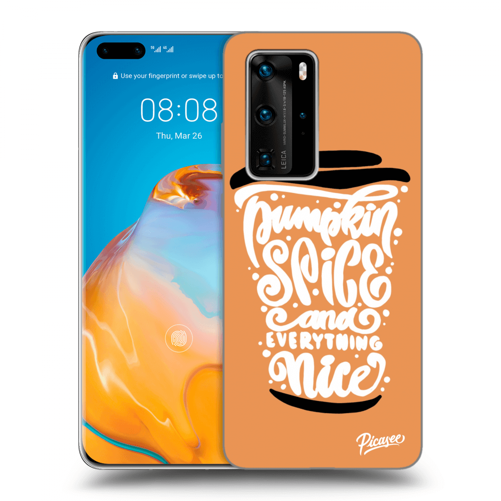 Picasee Huawei P40 Pro Hülle - Transparentes Silikon - Pumpkin coffee