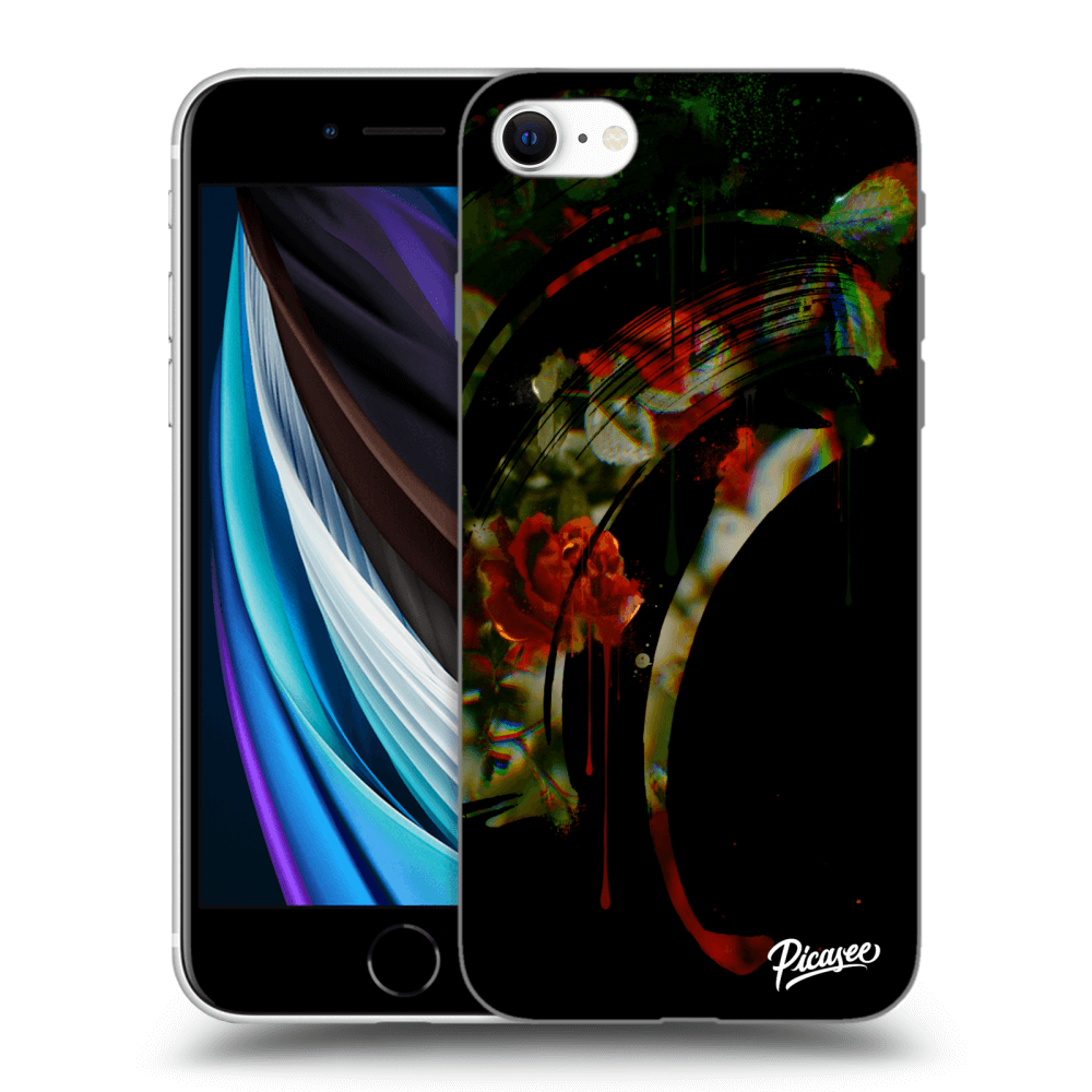Picasee Apple iPhone SE 2020 Hülle - Transparentes Silikon - Roses black