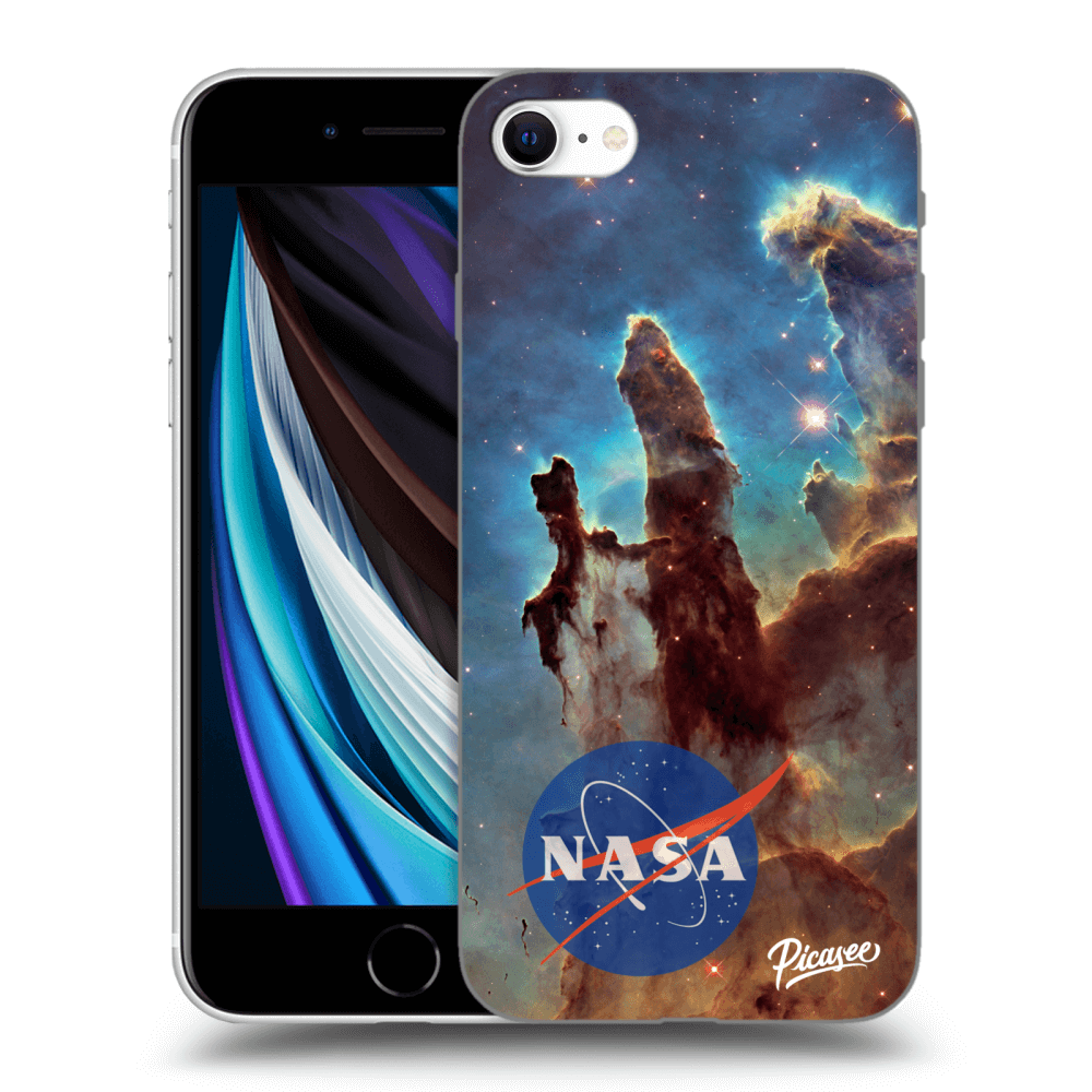 Picasee Apple iPhone SE 2020 Hülle - Schwarzes Silikon - Eagle Nebula
