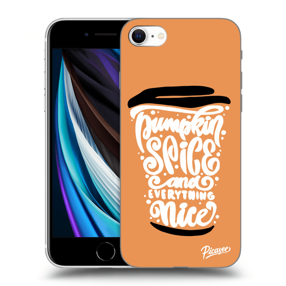 Picasee Apple iPhone SE 2020 Hülle - Schwarzes Silikon - Pumpkin coffee