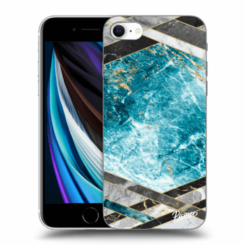 Picasee Apple iPhone SE 2020 Hülle - Transparentes Silikon - Blue geometry