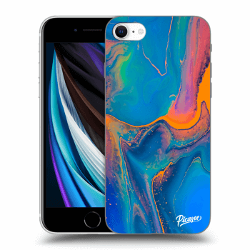 Picasee Apple iPhone SE 2020 Hülle - Schwarzes Silikon - Rainbow