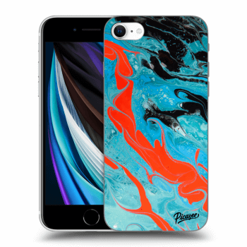 Picasee Apple iPhone SE 2020 Hülle - Transparentes Silikon - Blue Magma