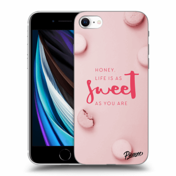 Picasee Apple iPhone SE 2020 Hülle - Schwarzes Silikon - Life is as sweet as you are