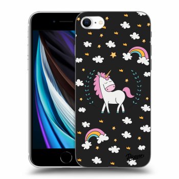 Picasee Apple iPhone SE 2020 Hülle - Schwarzes Silikon - Unicorn star heaven