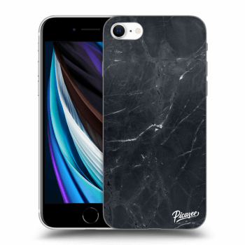 Picasee Apple iPhone SE 2020 Hülle - Transparentes Silikon - Black marble