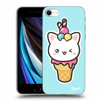 Picasee Apple iPhone SE 2020 Hülle - Transparentes Silikon - Ice Cream Cat